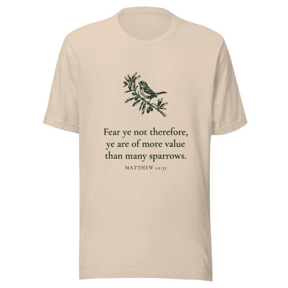 Fear Ye Not Sparrow and Olive Tee
