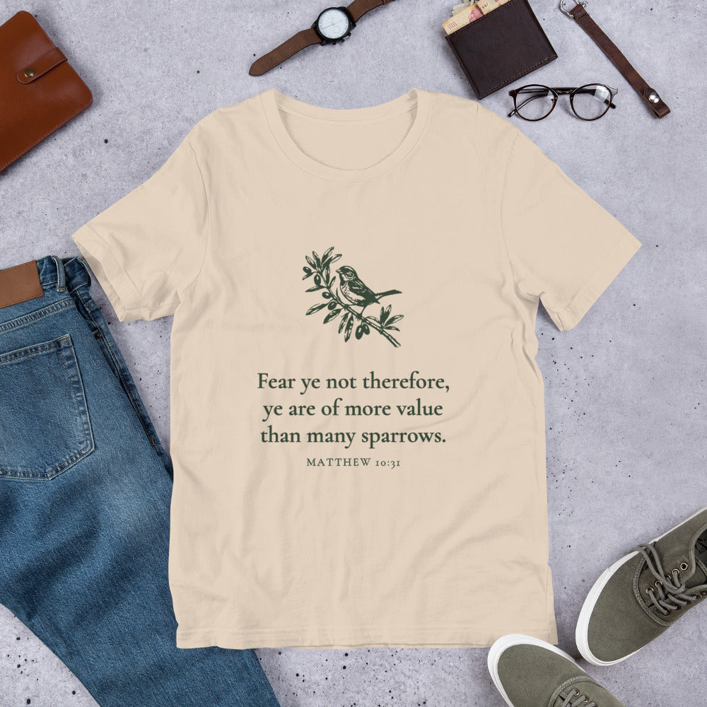 Fear Ye Not Sparrow and Olive Tee